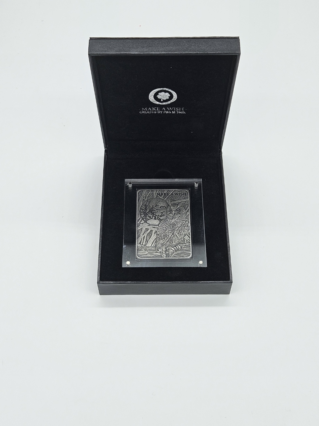 인생은 한번뿐이지만 행복은 셀 수 없기를/ 커스텀 은999 기념품/ 부엉이 Silver Coin 사각 착조 메달