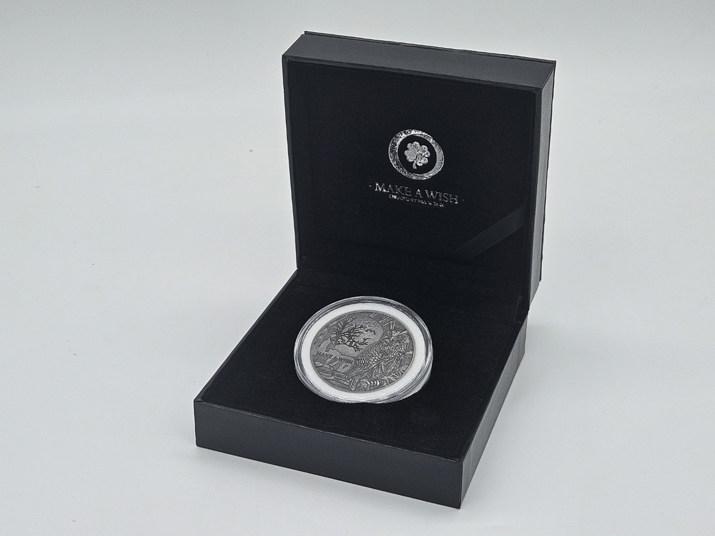 인생은 한번뿐이지만 행복은 셀 수 없기를/ 커스텀 은999 기념품/ 부엉이 Silver Coin 원형 착조 메달 엔티크