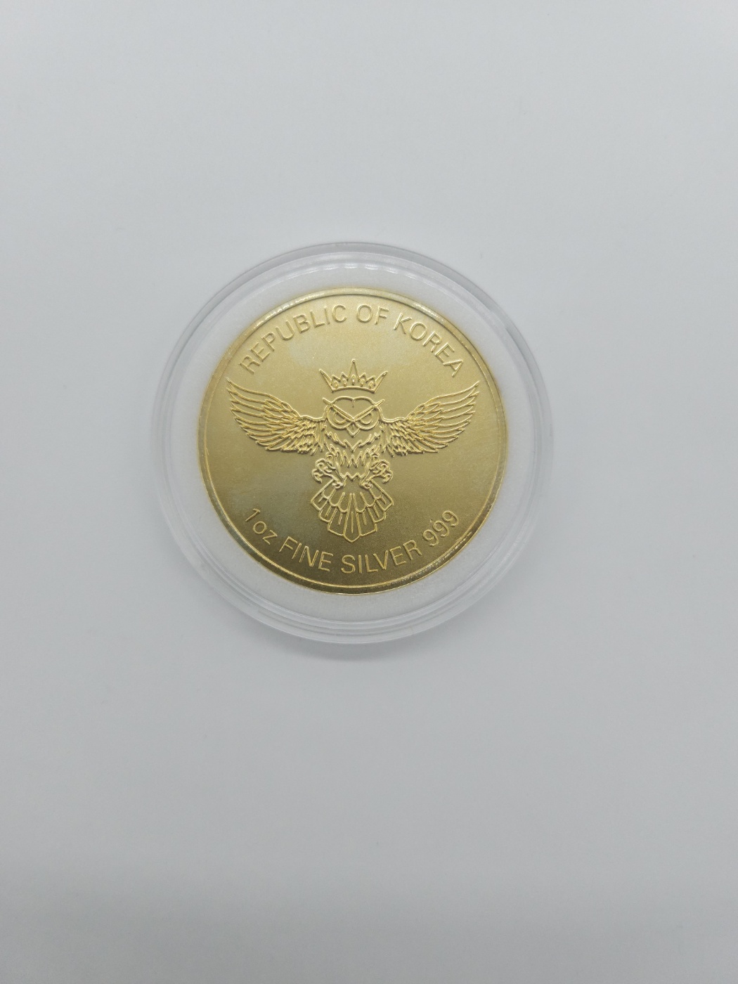 인생은 한번뿐이지만 행복은 셀 수 없기를/ 커스텀 은999 기념품/ 부엉이 Silver Coin 원형 금도금 메달