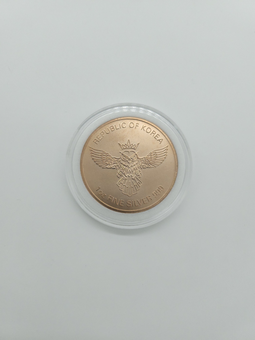 인생은 한번뿐이지만 행복은 셀 수 없기를/ 커스텀 은999 기념품/ 부엉이 Silver Coin 원형 로즈골드 메달